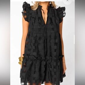 Buddy Love Black Sheer Check Aubrey Dress
